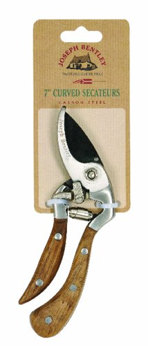 Joseph Bentley Traditional Garden Tools Carbon Steel Shaped Secateurs 7-Inch