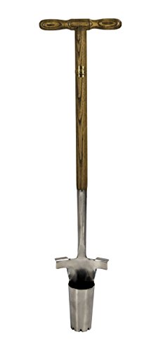 Joseph Bentley Traditional Garden Tools Stainless Steel Long-handled Bulb Planter - Engraved 4-inch Scale For