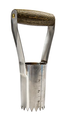 Joseph Bentley Traditional Garden Tools Stainless Steel Short-handled Bulb Planter - Engraved 4-inch Scale For