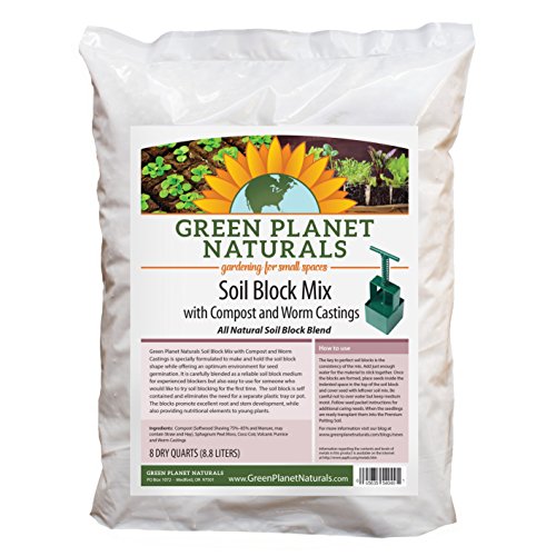 QUALITY - Soil Block Mix with Compost and Worm Castings - 8 Dry Quarts - FREE SHIPPING