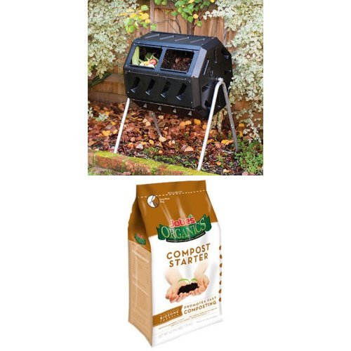 Yimby Tumbler Composter Color Black And Compost Starter Bag Bundle