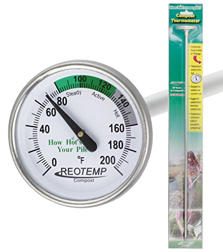 Reotemp Fg20p Backyard Compost Thermometer - 20&quot Stem Fahrenheit With Basic Composting Instructions