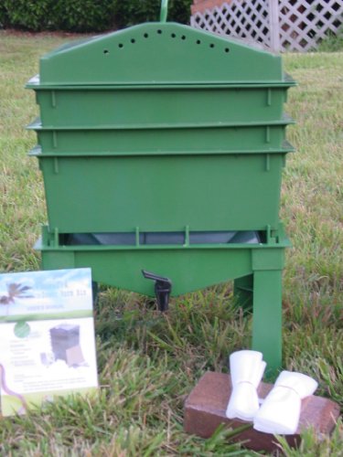 3-tray Worm Compost Bin Itower-green