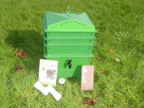 3-tray Worm Compost Bin With Free Thermometer-green