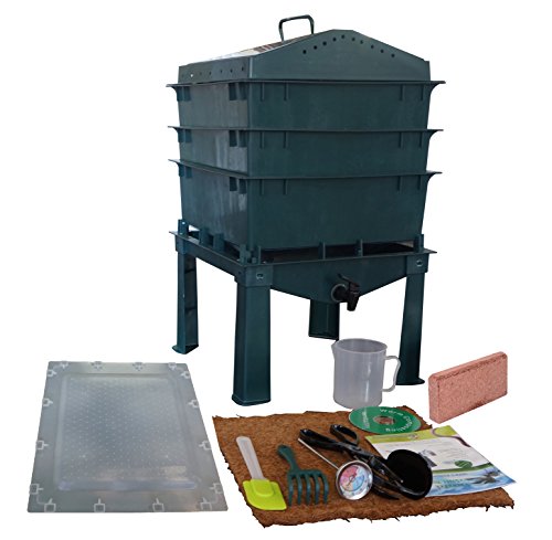 4-tray Worm Compost Bin Itower-dark Green