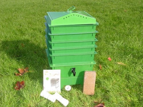 5-tray Worm Compost Bin With Free Thermometer-green