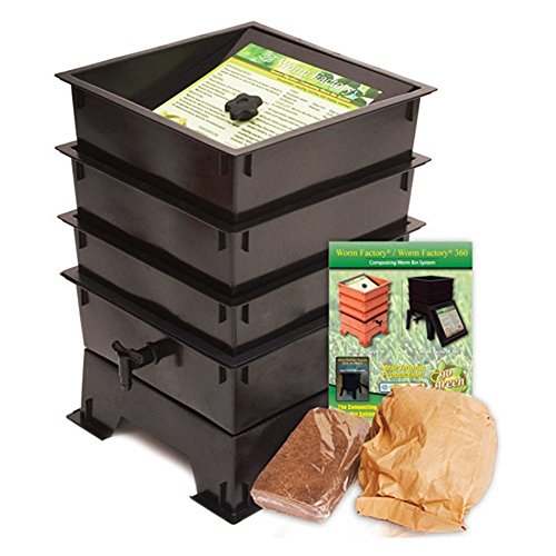 Black Plastic 3-tray Worm Composting Bin Composter W Compost Tea Spigot