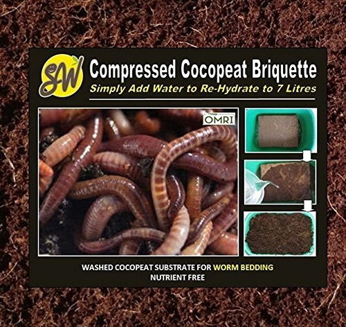 Coconut Coir Brick Worm Bedding Washed Cocopeat Worm Farm Compost Bin Composter Vermiculture 650 Gram Brick