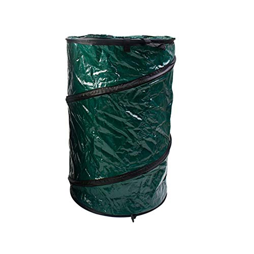 AUSWIEI Garden Garbage Bag Large Waterproof Heavy Garbage Bag Can Be Reused Foldable Courtyard Bin Color  Nylon