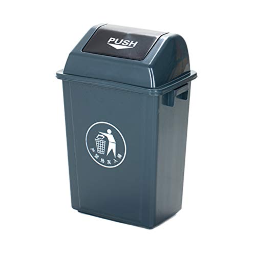 LXF Outdoor Waste Bins Swing Box Home Garden Kitchen Garbage Recycling Plastic Trash Black Wheelie bin Color  Gray