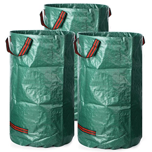Vafany Large 120L Garden Waste BagExtra Strong Garden Bin Waste Rubbish Bag Sack Self-Standing and FoldableH76cmD45cm Size 3 Pack