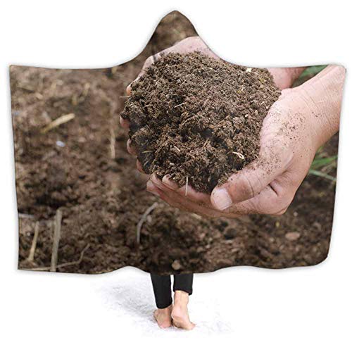prunushome Soft Hooded Blanket for Girls Compost Soil Organicfertilizer On for Platation Wearable Blanket Hoodie Fluffy Blankets for Bed Couch Travel 50W by 40H Inches