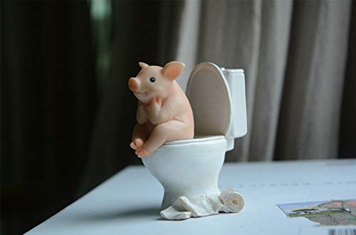 Amusing Toilet Pig Statue Figurine Ornament Home Garden Lawn Decor