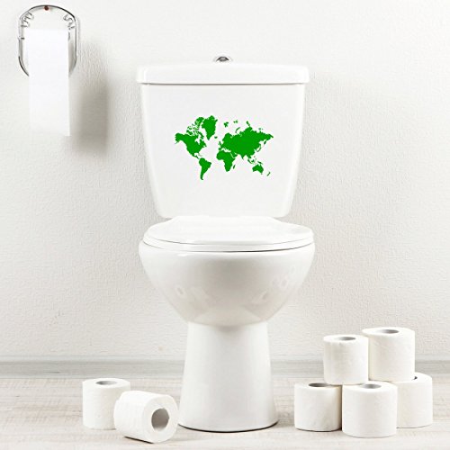 StickAny Bathroom Decal Series Detailed Earth Sticker for Toilet Bowl Bath Seat Green