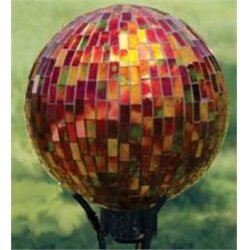 Carson Home Accents 65687 10 In Gazing Ball - Mosaic Red Hues