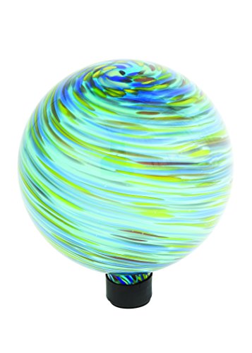 Russco Iii Gd137197 Glass Gazing Ball 10&quot Blue Swirl