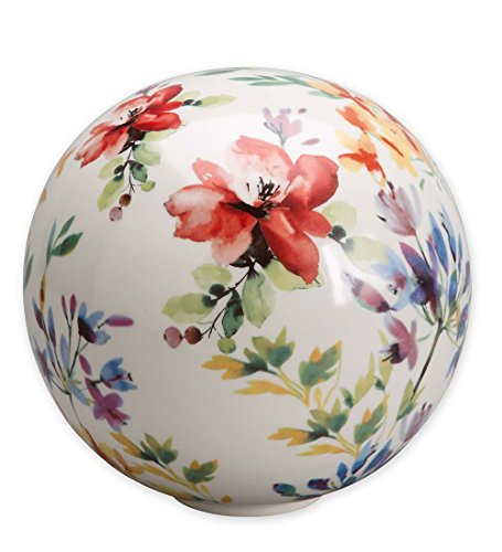 Watercolor Ceramic Garden Globe in Bouquet