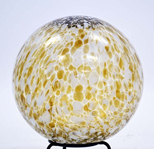 10 Inch Glass Garden Gazing Ball ChocolateWhite Spots Color transparent no mirror finish