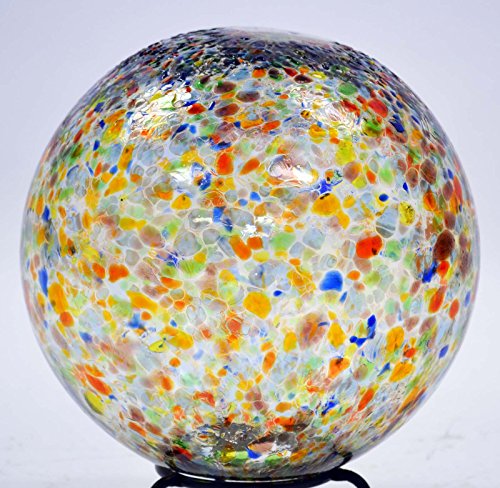 10 Inch Glass Garden Gazing Ball Confetti Color Transparent no mirror finish