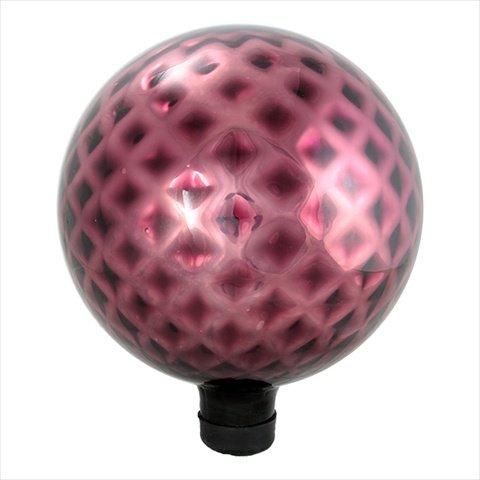 NorthLight 10 in Burgundy Red Diamond Lattice Glass Outdoor Patio Garden Gazing Ball