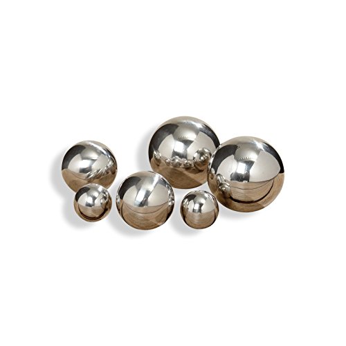 The Crosby Street Stainless Steel Gazing Balls Set of 6 Ranging in Size from 1 to 2 Â¼ inches for Homes and Gardens Mirror Globes By Whole House Worlds