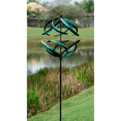 Marshall Home And Garden Sphere Wind Spinner Blue