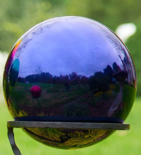 Stainless Steel Gazing Ball In Indigo