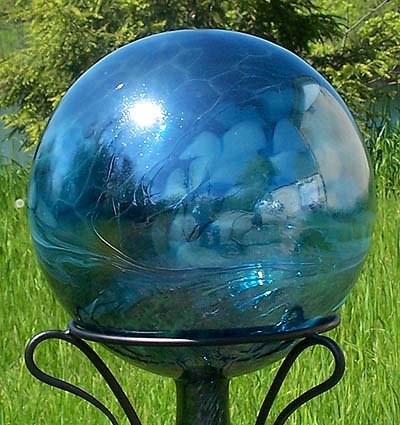 Glass Gazing Ballquotsea Green&quot 12 Inch By Iron Art Glass Designs