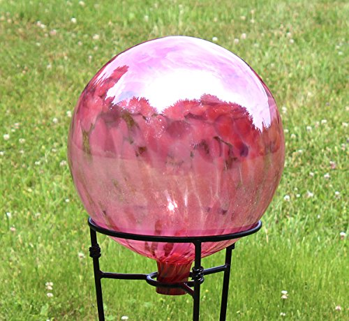 Glass Gazing Ballquottea Rose&quot 12 Inch By Iron Art Glass Designs