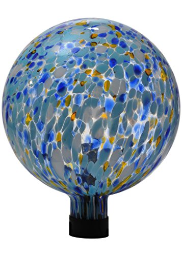 Russco III GD137111 Glass Gazing Ball 10 Blue Spots