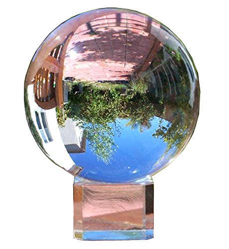 Amlong Crystal Meditation Ball Globe With Free Crystal Stand 80mm Clear