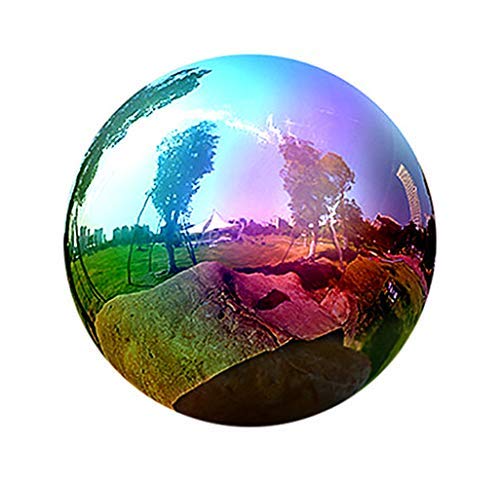 Gazing Globe 345Inch Rainbow Stainless Steel Shiny Gazing Balls for Gardens 5inch