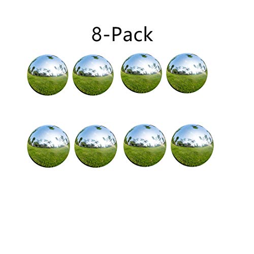 Gazing Globe Ball - 3 Inch Stainless Steel Mirror Ball Reflective Gazing Balls for Gardens Ponds and Patio Pack of 1248 8Pcs