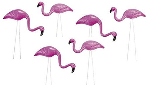6 Pink Flamingo Mini Yard  Garden Ornaments Beautiful Birds