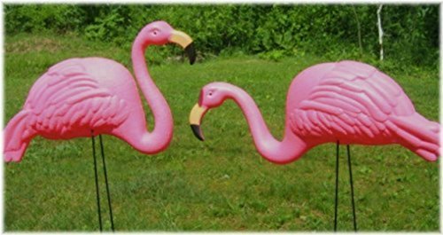 Set Of 2 Garden 27&quot Flamingo Yard Ornament
