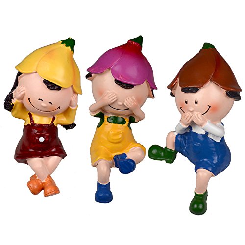 Set of 3 Garden Home Yard Ornaments Gift Decorative Colorful Cartoon Resin Doll Furnishing Decoration Creative Gifts