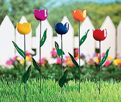 Tulip Lawn Garden Plant Stake Yard Ornaments Flower Art