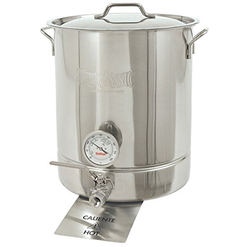 Stainless Steel 16-gallon 4-piece Brew Kettle Erfect For Home Brewers The Four-Piece Set Includes A 16-Gallon Brew Kettle Lid Ball Valve And Thermometer