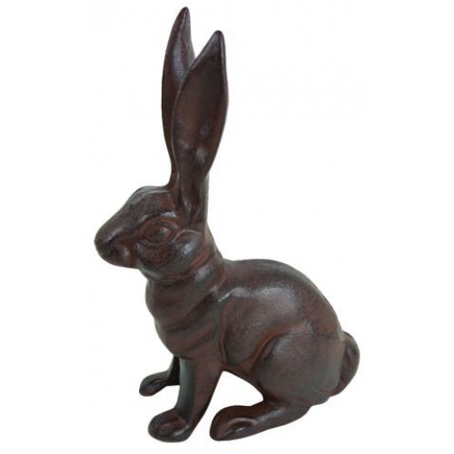 Cast Iron Sitting Bunny Rabbit Garden Statue Patio Yard Large Doorstop