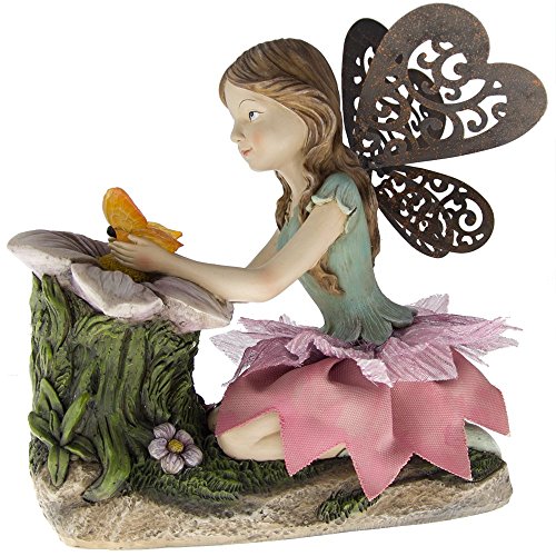 Outdoor Solar Fairy Resin Garden Statue - From The Yard Angels Decor And Pixie Statues
