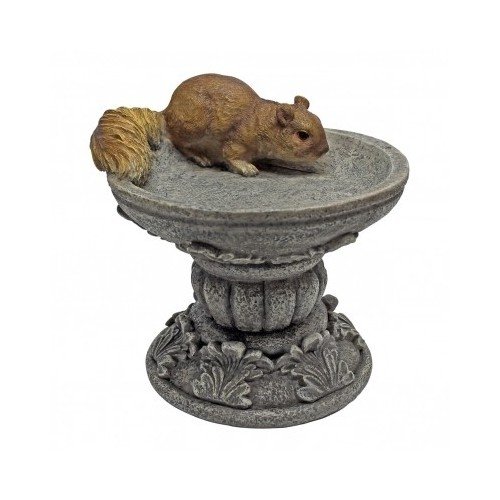 Squirrel in Birdbath Statue Garden Decor Home Garden Decor Yard Art