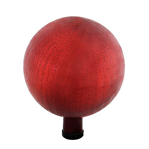 Achla Designs 10-Inch Gazing Ball Red Crackle