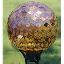 Carson Home Accents 65686 10 in Gazing Ball - Mosaic Auburn Iridescence