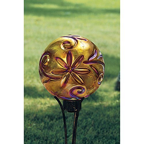 Carson Redgold Floral Swirl 10&quot Gazing Ball