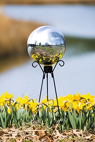 Evergreen Enterprises Eg491345 Silver Glass Gazing Ball By Gifted Living