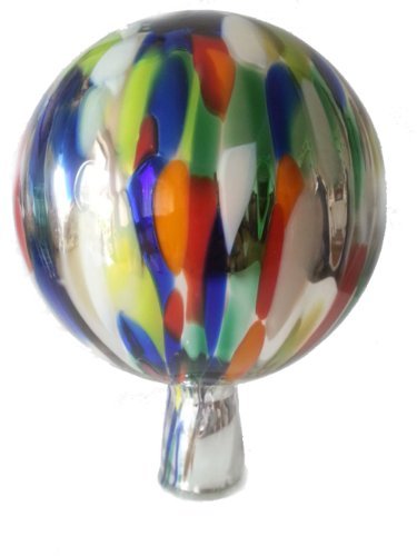 Gazing Ball Garden Ball Of Mouth Blown Glass In Silver Multi Colored Mirrored Shades Diameter Approx 16 Cm Oberstdorfer