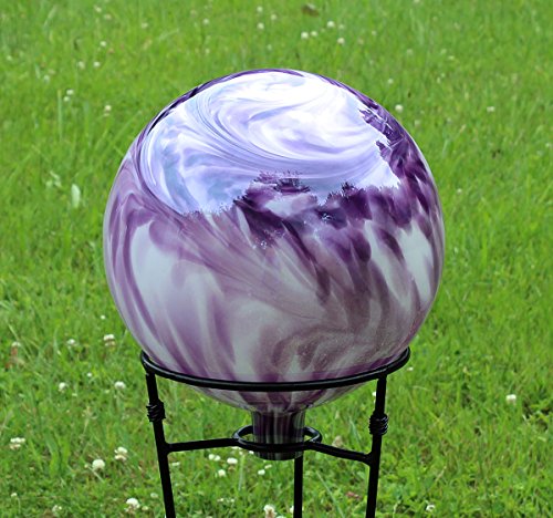 Glass Gazing Ballquotlavender Lilly&quot 12 Inch By Iron Art Glass Designs