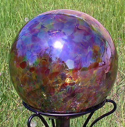 Glass Gazing Ballquotmulticolor&quot 12 Inch By Iron Art Glass Designs