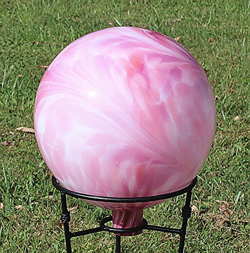 Glass Gazing Ballquotover Opal Pinkquot 12 Inch By Iron Art Glass Designs