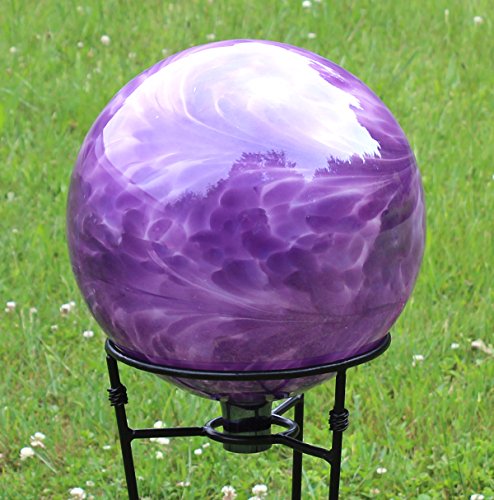 Glass Gazing Ballquotviolet Blue&quot 12 Inch By Iron Art Glass Designs